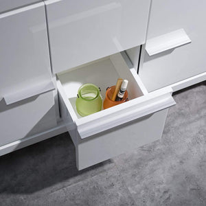 Milan 48" White/Silver Grey Double Vanity Set, Medicine Cabinet