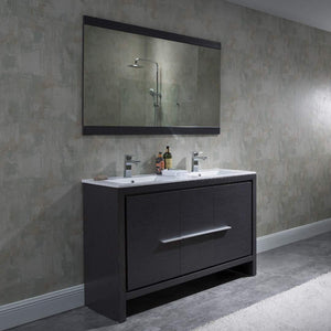Milan 48" White/Silver Grey Double Vanity Set, Medicine Cabinet