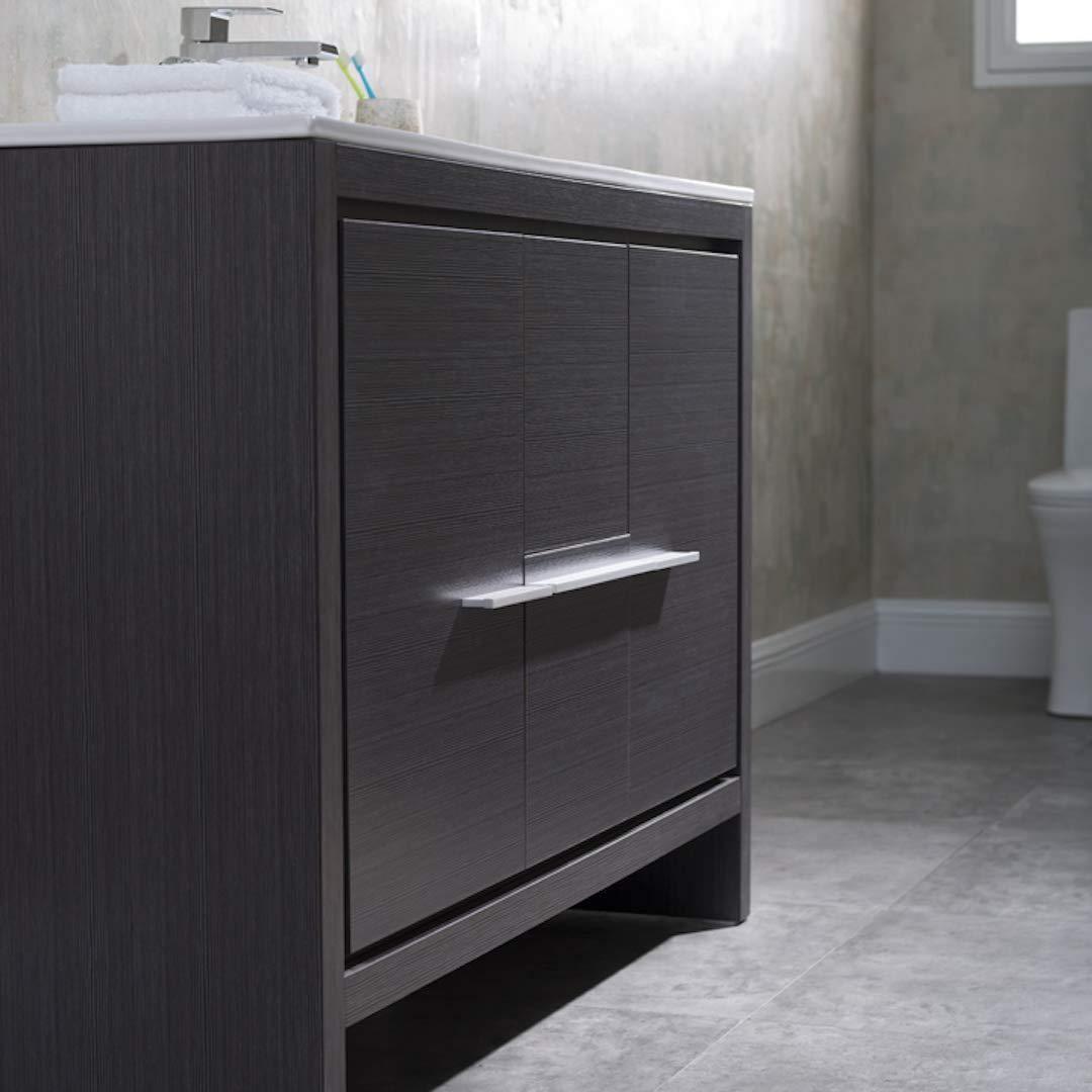 Milan 48" White/Silver Grey Double Vanity Set, Medicine Cabinet