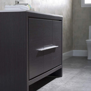 Milan 48" White/Silver Grey Double Vanity Set, Medicine Cabinet