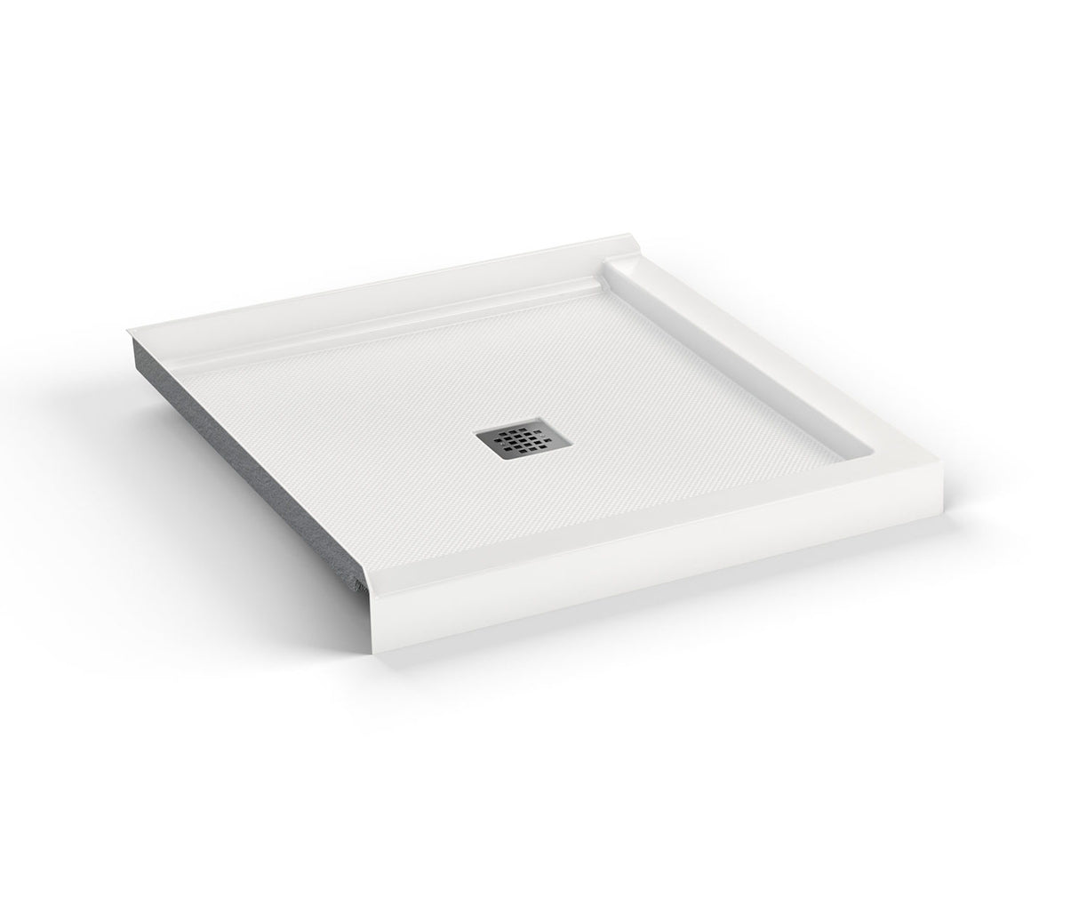 MAAX 420021-540-001-000 B3X 3636 Acrylic Corner Left or Right Shower Base with Anti-slip Bottom with Center Drain in White