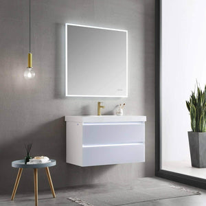Jena 36" Vanity Base in Calacatta White / Light Grey with Ceramic / Acrylic Sink