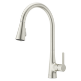 Pfirst Modern 1-Handle Pull-Down Kitchen Faucet in Stainless Steel