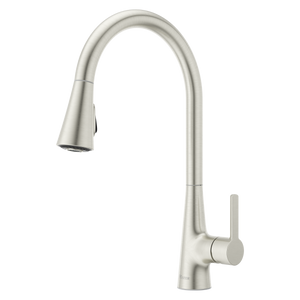 Pfirst Modern 1-Handle Pull-Down Kitchen Faucet in Stainless Steel