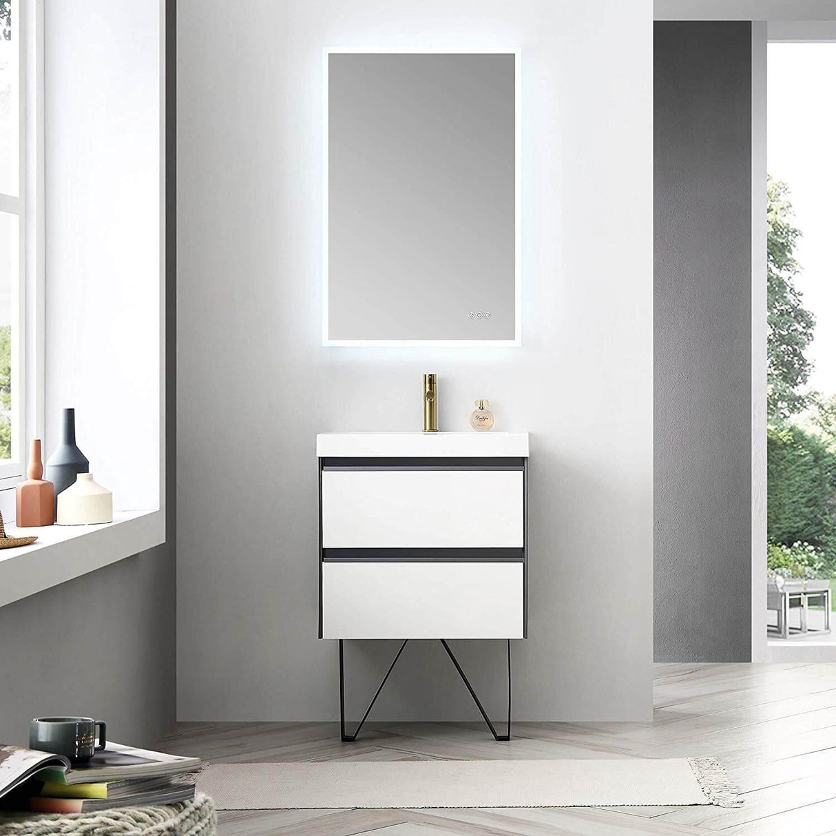 Blossom Berlin White 24" Vanity Base with Acrylic Sink.
