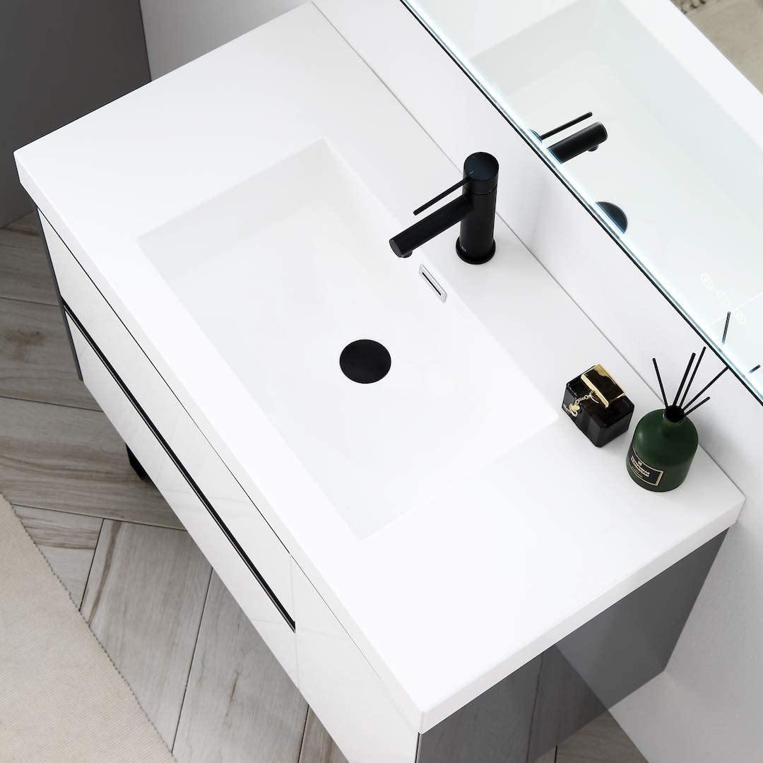 Blossom Berlin White 36" Vanity Base with Acrylic Sinks.