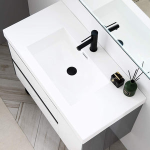 Blossom Berlin White 36" Vanity Base with Acrylic Sinks.