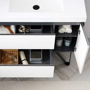 Blossom Berlin White 36" Vanity Base with Acrylic Sinks.