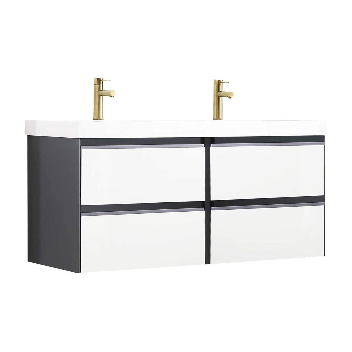 Blossom Berlin White 48" Double Vanity Base with Acrylic Sinks.