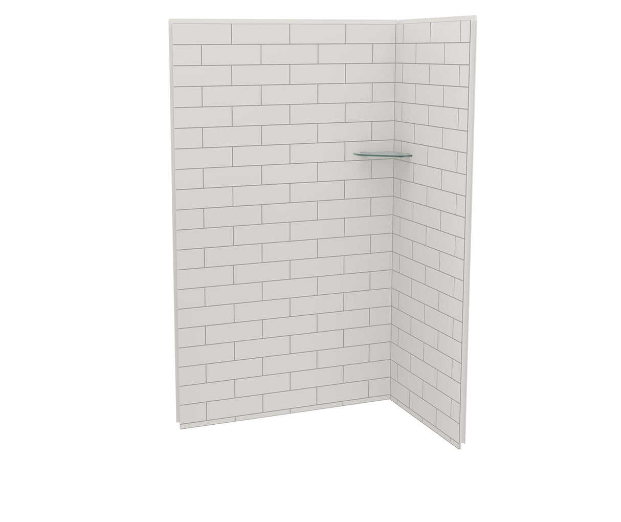 MAAX 107457-301-500 Utile 4832 Composite Direct-to-Stud Two-Piece Corner Shower Wall Kit in Metro Soft Grey