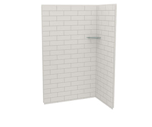 MAAX 107457-301-500 Utile 4832 Composite Direct-to-Stud Two-Piece Corner Shower Wall Kit in Metro Soft Grey