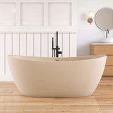 New England Home Goods Nanga 65" Freestanding Tub in Milk Coffee - Stone Resin Solid Surface