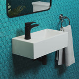 Voltaire 19.5 x 10 Rectangular Ceramic Wall Hung Sink with Left Side Faucet Mount