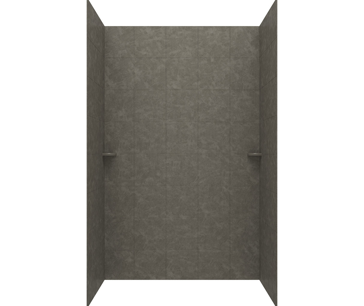 Swanstone SQMK96-3662 36 x 62 x 96 Swanstone Square Tile Glue up Shower Wall Kit in Charcoal Gray SQMK963662.209