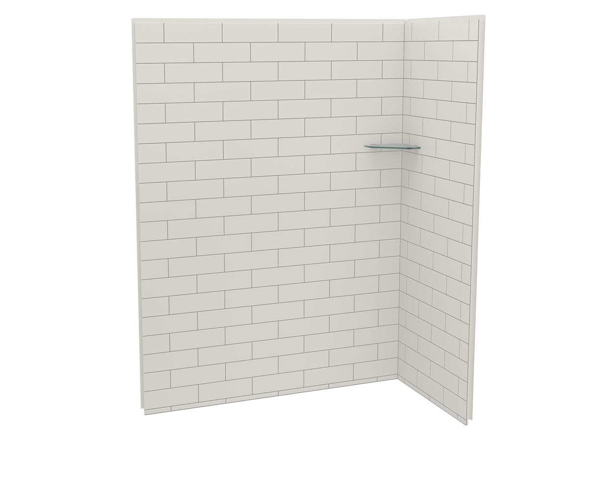 MAAX 107458-301-500 Utile 6032 Composite Direct-to-Stud Two-Piece Corner Shower Wall Kit in Metro Soft Grey