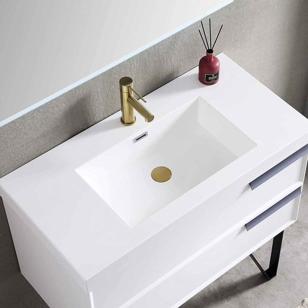Blossom Sofia 36" Vanity in White / Matte Gray with Acrylic Sink