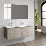 DAX Malibu Engineered Wood and Porcelain Onix Basin with Double Vanity Cabinet, 48", Pine DAX-MAL014812-ONX