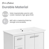 Virage 36 Freestanding, Bathroom Vanity in Glossy White