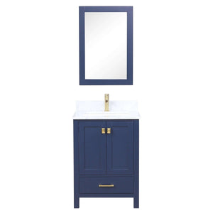 Blossom Geneva Freestanding Bathroom Vanity With Countertop, Undermount Sink & Mirror, 24", Blue