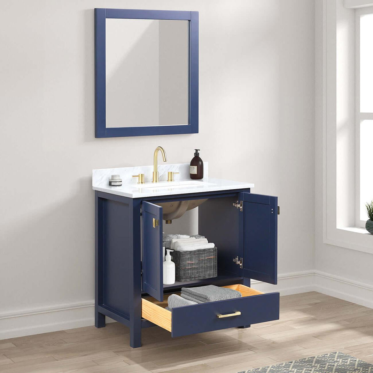 Blossom Geneva Single Sink Freestanding Bathroom Vanity With Countertop & Undermount Sink