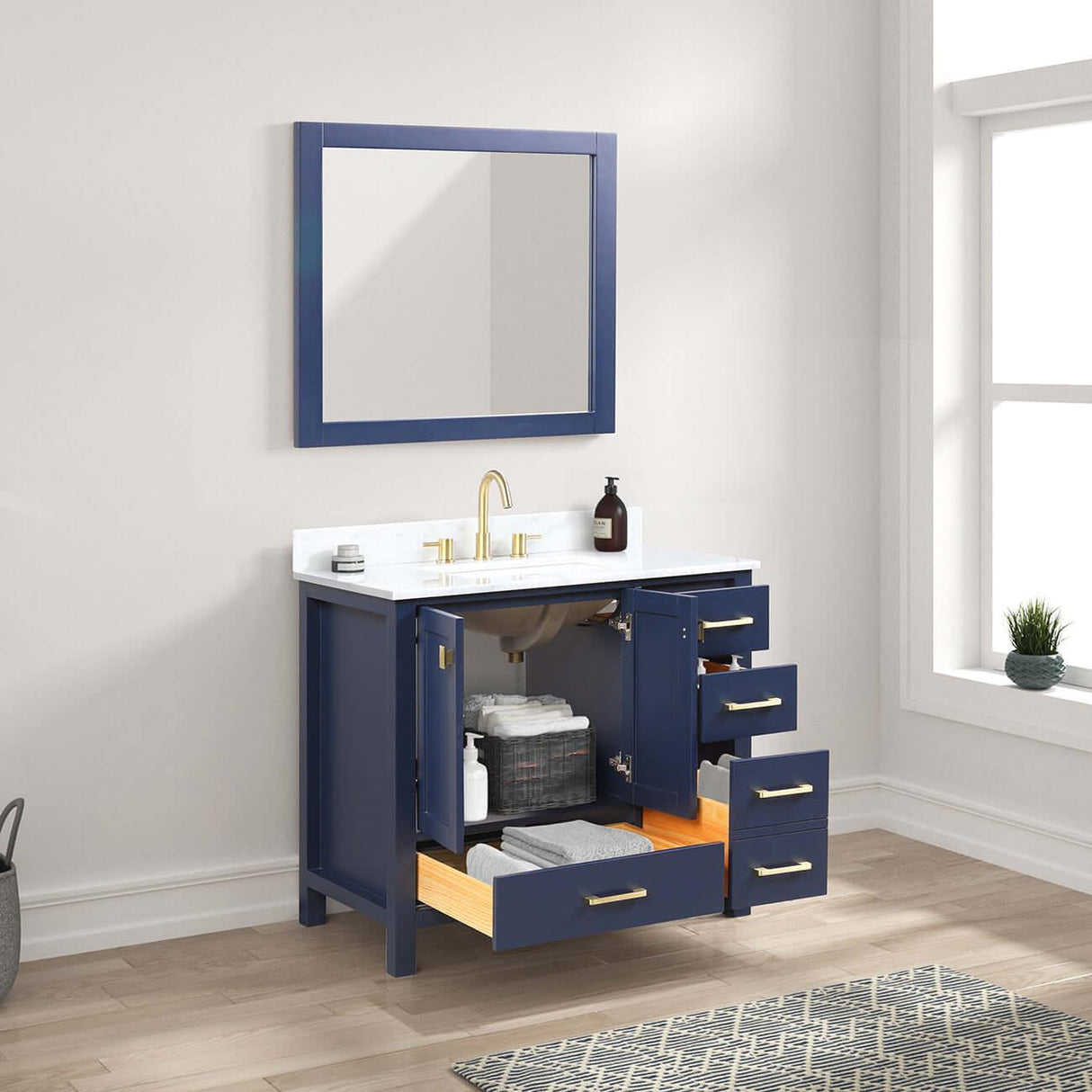 Blossom Geneva Single Sink Freestanding Bathroom Vanity With Countertop & Undermount Sink