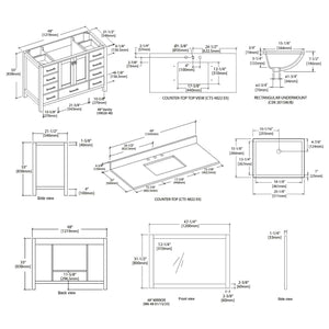 Blossom Geneva Freestanding Bathroom Vanity With Countertop, Undermount Sink & Mirror