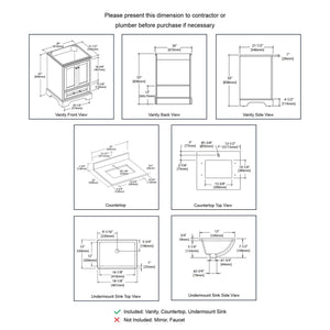 Blossom Copenhagen Freestanding Bathroom Vanity With Countertop & Undermount Sink