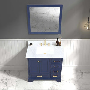 Blossom Copenhagen Freestanding Bath Single Sink Vanity, Top, Undermount Sink & Mirror