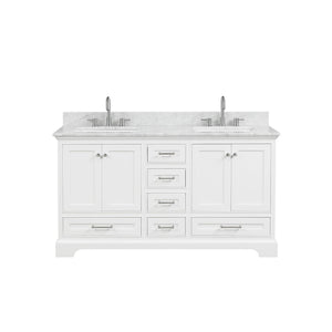 Blossom Copenhagen Freestanding Bathroom Vanity With Countertop & Undermount Sink, White, 60"