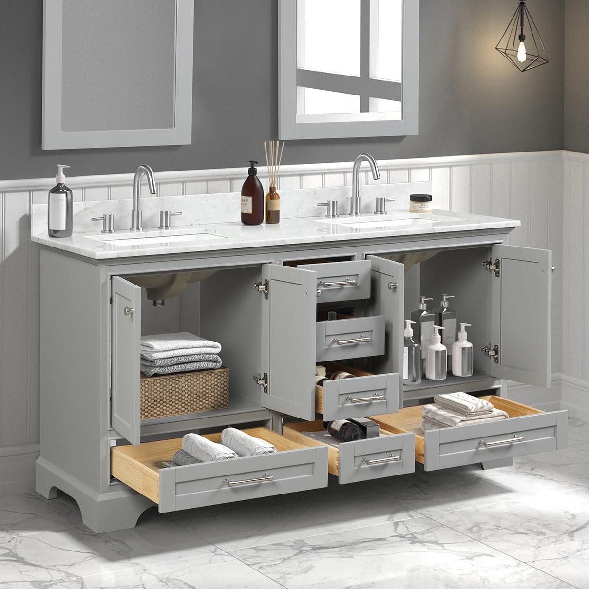 Blossom Copenhagen 60" Freestanding Double Sink Bath Vanity, Countertop & Undermount Sink