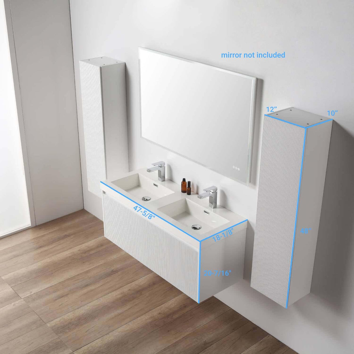 Blossom Positano 48" Floating Bathroom Vanity Single/ Double Sink & 2 Side Cabinet