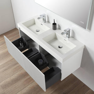Blossom Positano 48" Floating Double Sink Vanity - Customize with Optional Side Cabinets