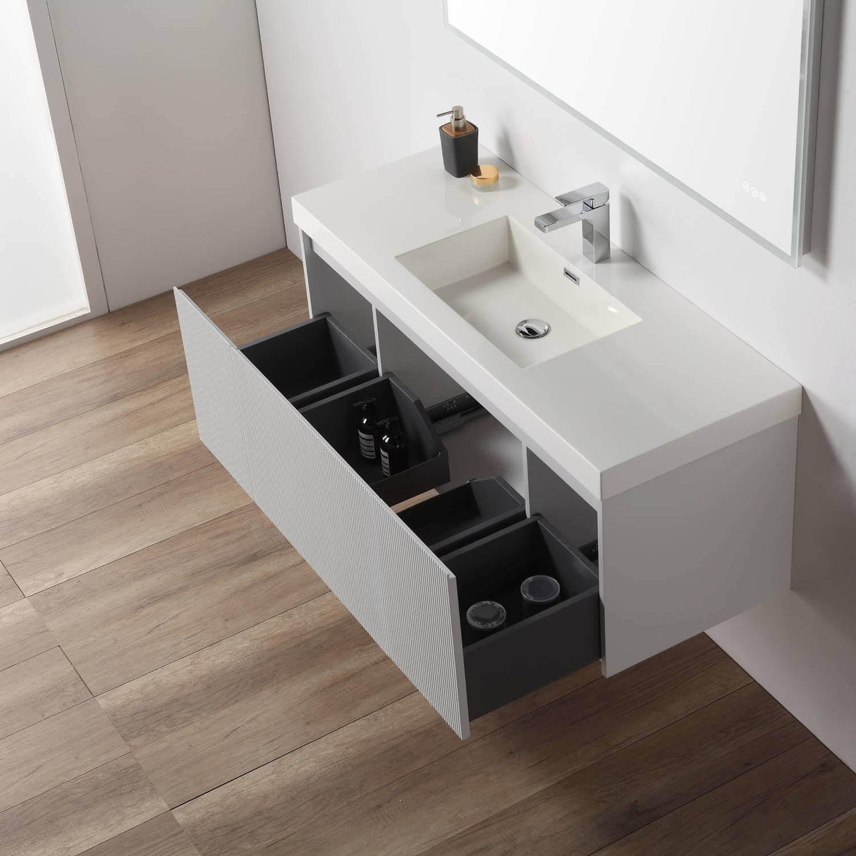Blossom Positano 48" Floating Bathroom Vanity Single/ Double Sink & 2 Side Cabinet