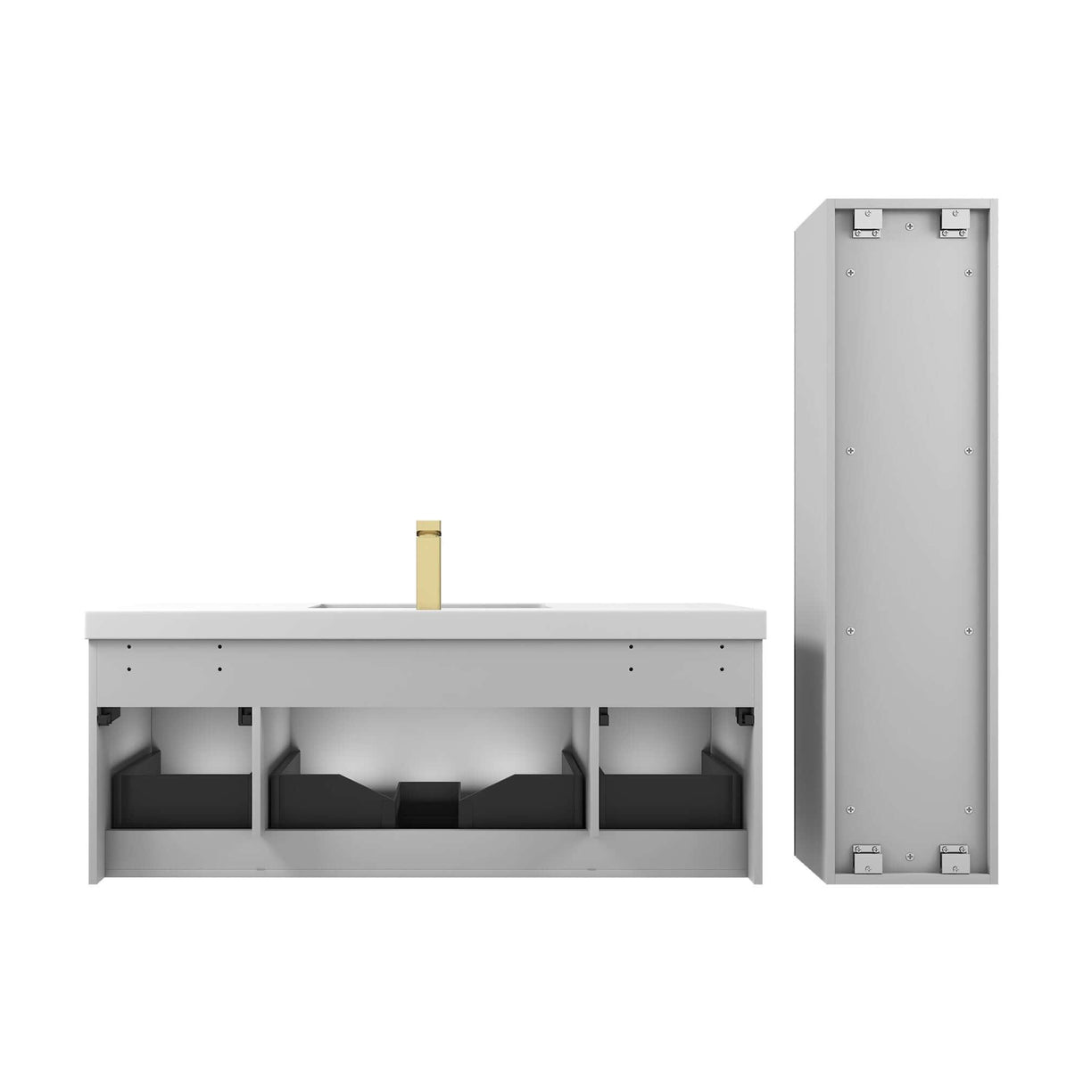 Blossom Positano 48" Floating Bathroom Vanity Single/ Double Sink & 2 Side Cabinet