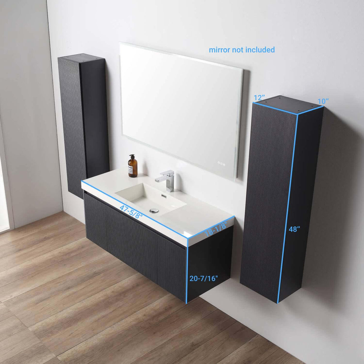 Blossom Positano 48" Floating Bathroom Vanity Single/ Double Sink & 2 Side Cabinet