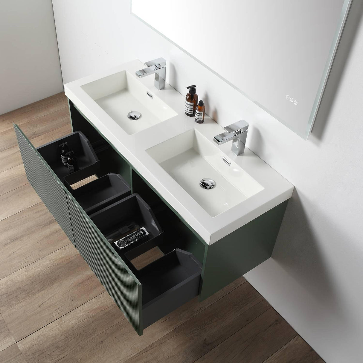 Blossom Positano 48" Floating Double Sink Vanity - Customize with Optional Side Cabinets