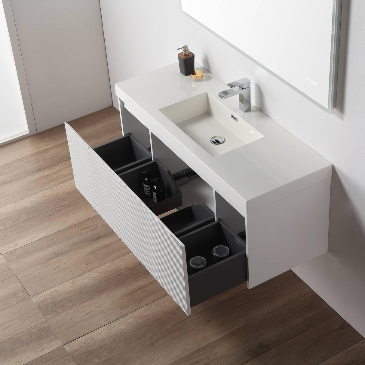 Sleek Minimalism: Blossom Positano Single Sink Floating Vanity 20" to 48"