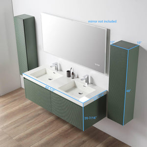 Blossom Positano 60" Deluxe Floating Double Sink Vanity with Optional Two Side Cabinets