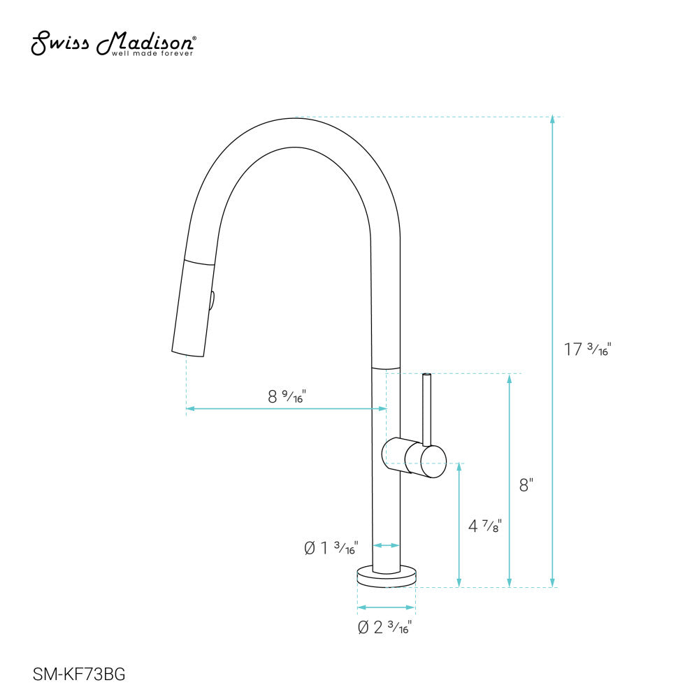 Chalet Single Handle, Pull-Down Kitchen Faucet in Brushed Gold