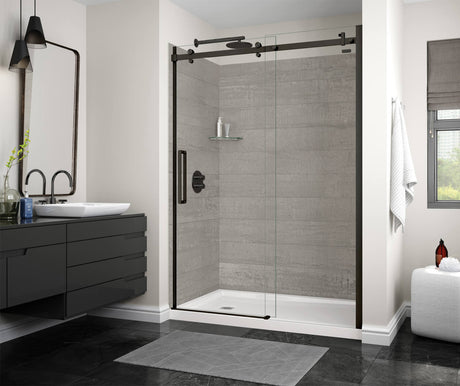 MAAX 138997-900-340-000 Halo 56 ½-59 x 78 ¾ in. 8mm Sliding Shower Door for Alcove Installation with Clear glass in Matte Black