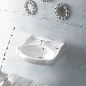 Classic-Style White Ceramic Wall Mounted Sink