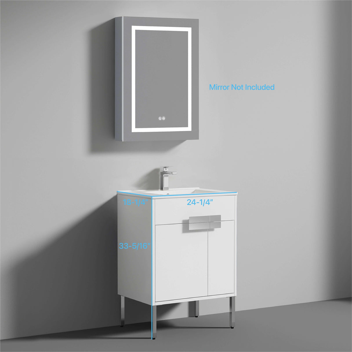 Blossom Bari 24", 30", or 36" Freestanding Bathroom Vanity with Ceramic Sink