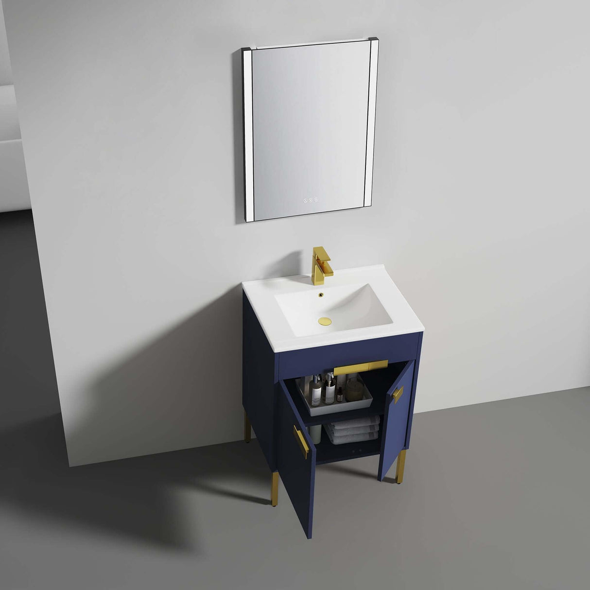 Blossom Bari 24", 30", or 36" Freestanding Bathroom Vanity with Ceramic Sink