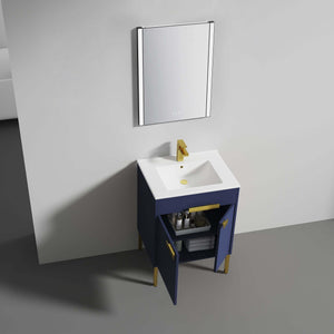 Blossom Bari 24", 30", or 36" Freestanding Bathroom Vanity with Ceramic Sink