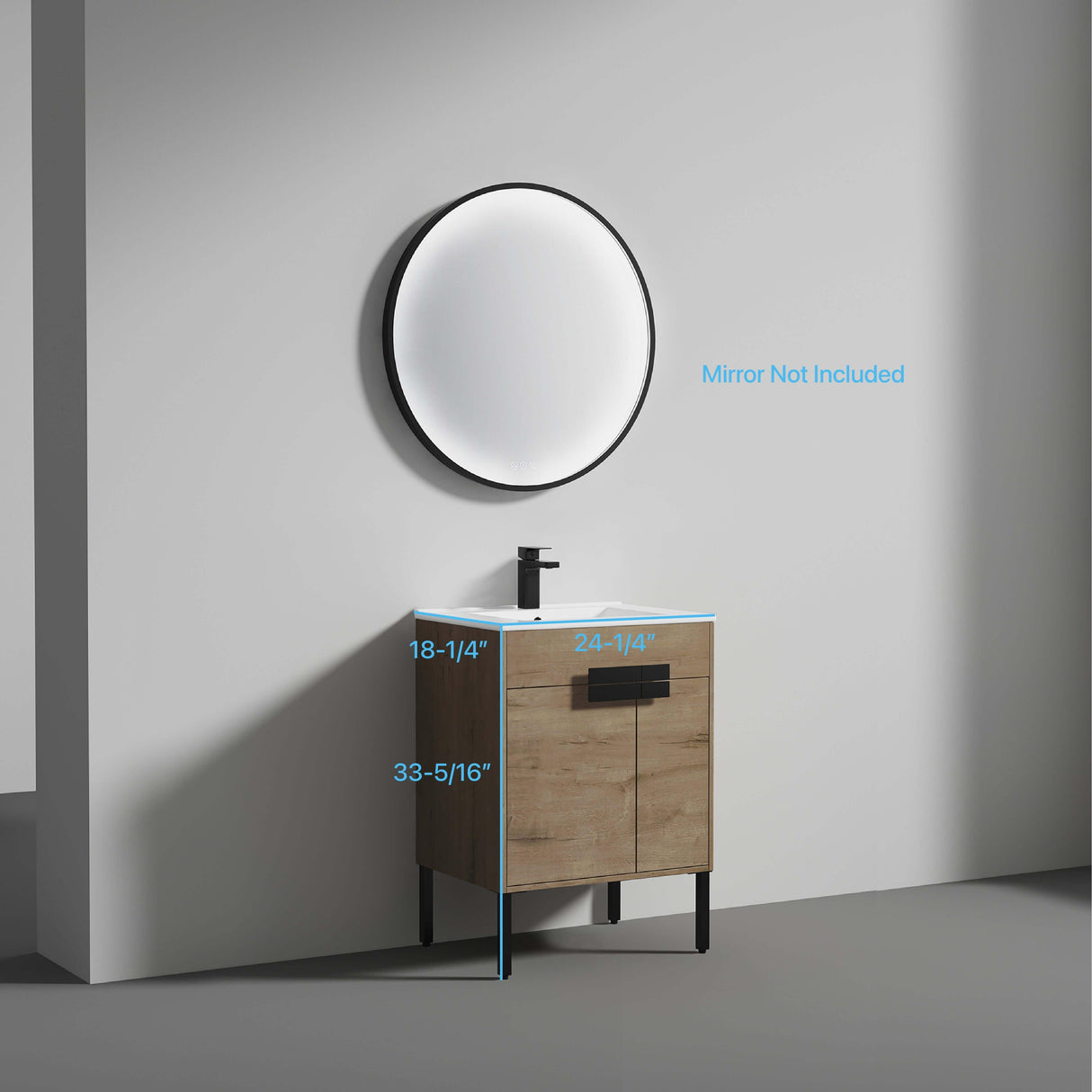 Blossom Bari 24", 30", or 36" Freestanding Bathroom Vanity with Ceramic Sink