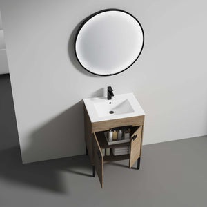 Blossom Bari 24", 30", or 36" Freestanding Bathroom Vanity with Ceramic Sink