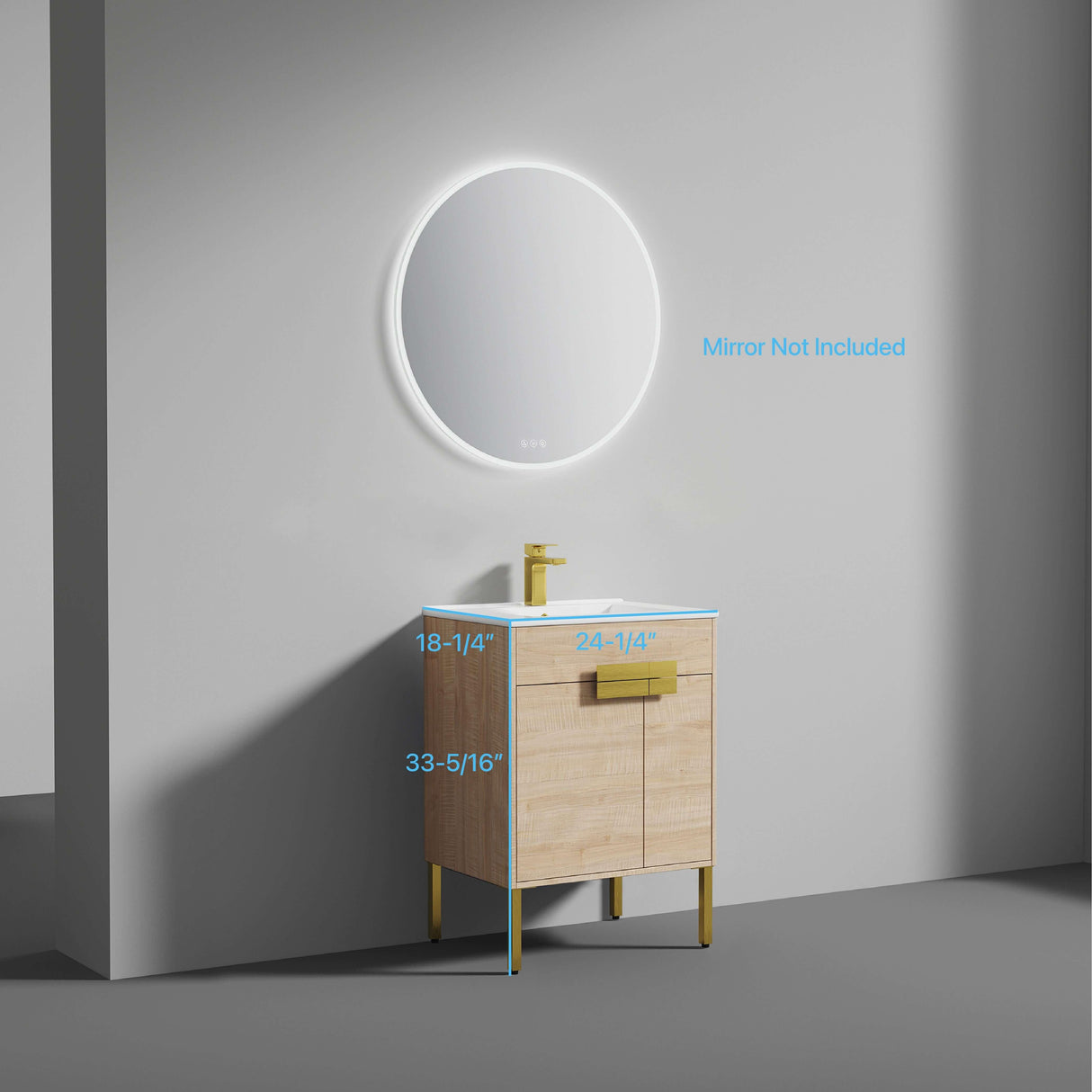 Blossom Bari 24", 30", or 36" Freestanding Bathroom Vanity with Ceramic Sink