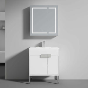 Blossom Bari 24", 30", or 36" Freestanding Bathroom Vanity with Ceramic Sink