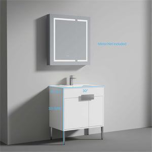 Blossom Bari 24", 30", or 36" Freestanding Bathroom Vanity with Ceramic Sink