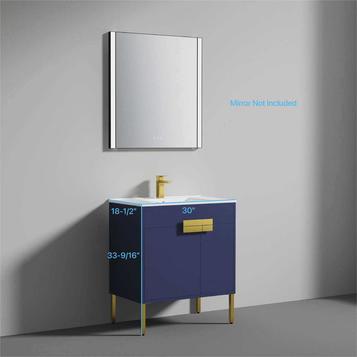 Blossom Bari 24", 30", or 36" Freestanding Bathroom Vanity with Ceramic Sink